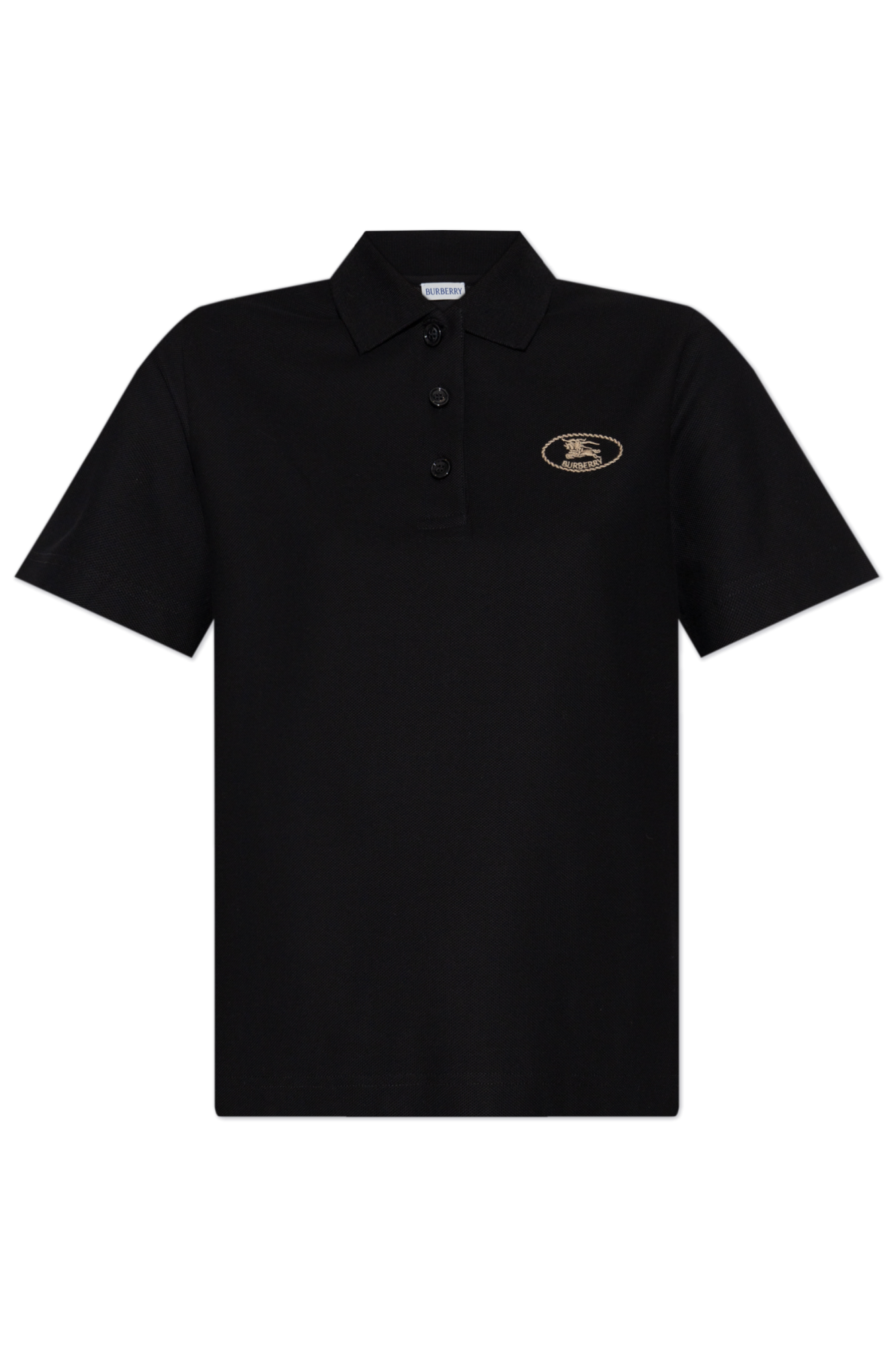【BURBERRY】 T-shirts and Polos Black 8109021A1189 Burberry Black Piquet Polo Shirt Elevate Your Wardrobe – LOZURI®